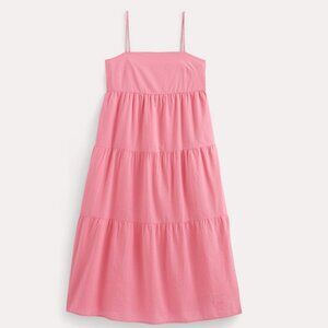 Everlane Women's Gauze Tiered Dress in Deep Pink, Size Medium